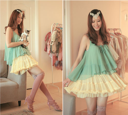 Điệu đà, cuốn hút với áo xanh, bèo bồng bềnh xinh xắn. Điệu đà, cuốn hút với áo xanh, bèo bồng bềnh xinh xắn.