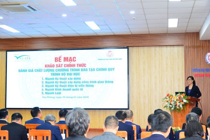 Phó giáo sư, Tiến sĩ Tạ Thị Thu Hiền - Giám đốc Trung tâm Kiểm định chất lượng giáo dục - Đại học Quốc gia Hà Nội phát biểu (Ảnh: TK) dhhh-khao-sat-5.jpeg