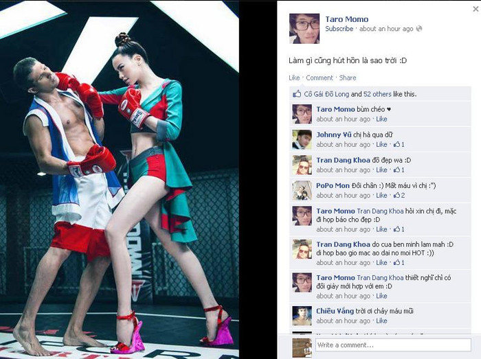 Bức ảnh Hồ Ngọc Hà chơi boxing được bình luận rôm rả Bức ảnh Hồ Ngọc Hà chơi boxing được bình luận rôm rả