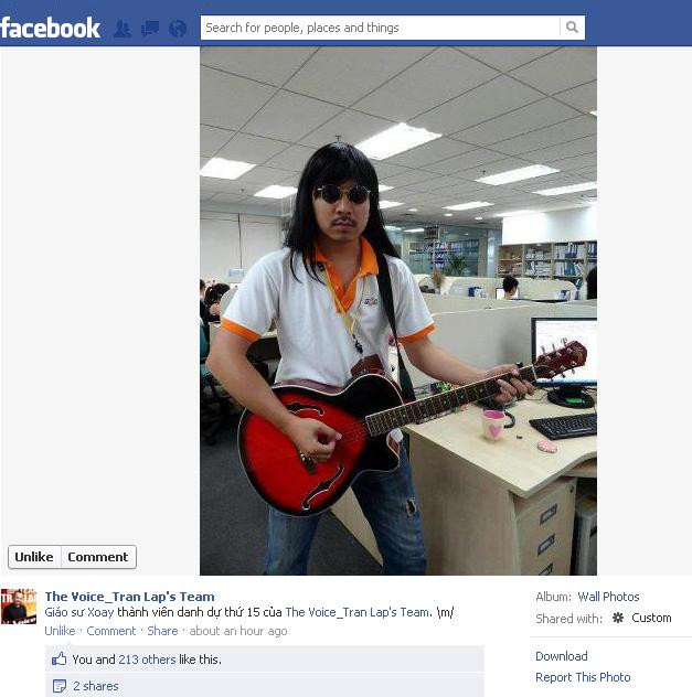 Ảnh chụp màn hình facebook đội Trần Lập với "chiến binh danh dự" của đội. Ảnh chụp màn hình facebook đội Trần Lập với "chiến binh danh dự" của đội.