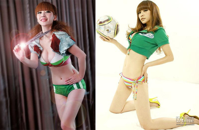 Đệ nhất mỹ nữ Liễu Nham không bỏ cơ hội để hòa mình cùng Euro 2012. Đệ nhất mỹ nữ Liễu Nham không bỏ cơ hội để hòa mình cùng Euro 2012.