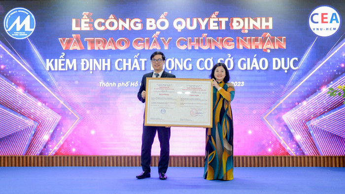 Trường Đại học Tài chính - Marketing đạt tiêu chuẩn chất lượng cấp cơ sở giáo dục chu kỳ 2. Ảnh: NTCC. 44141381-ee60-40af-afd4-e889ea55c120.jpg