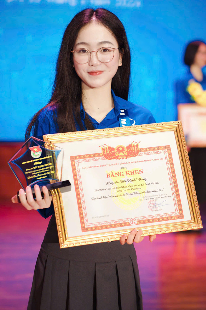 Bùi Hạnh Nhung - sinh viên ngành Công nghệ vật liệu, Khoa Khoa học và Kỹ thuật Vật liệu, Trường Đại học Phenikaa. Ảnh: NVCC. bdaee01c-1332-4cec-9d5c-e842fc60a95d.jpg