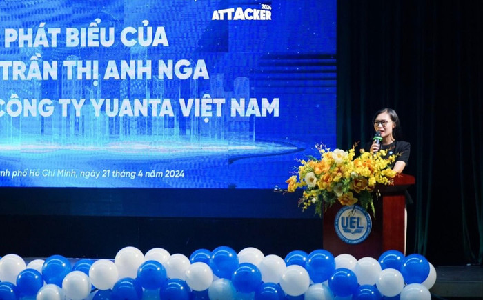 Cuộc thi tìm hiểu về Fintech do doanh nghiệp tổ chức tại Trường Đại học Kinh tế - Luật, Đại học Quốc gia Thành phố Hồ Chí Minh. Ảnh: NVCC. c26ea93f-057e-4edc-ba7b-b6b947bb9415.jpeg