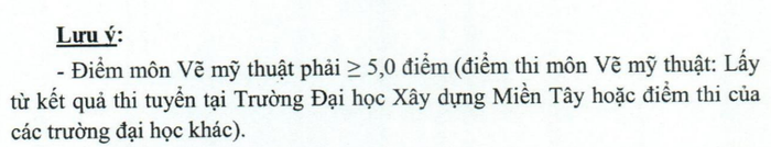 Phương thức xét tuyển áp dụng cho ngành Kiến trúc, Trường Đại học Xây dựng Miền Tây năm 2024. Ảnh: chụp màn hình. Phương thức xét tuyển áp dụng cho ngành Kiến trúc, Trường Đại học Xây dựng Miền Tây năm 2024. Ảnh: chụp màn hình.