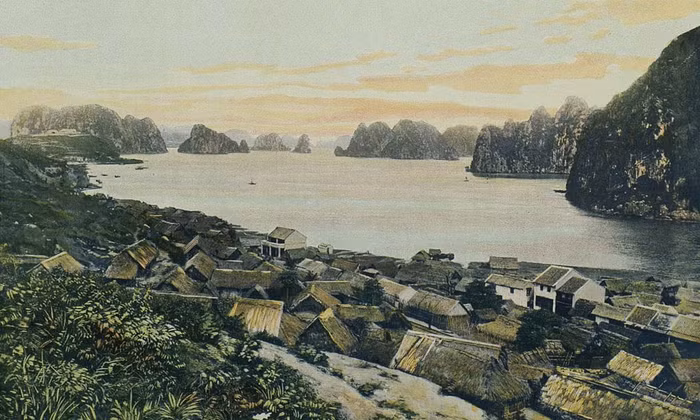 Làng xóm của người dân ở Hòn Gai, Quảng Ninh (Tonkin - Hongay, village annamite et baie d'Along).