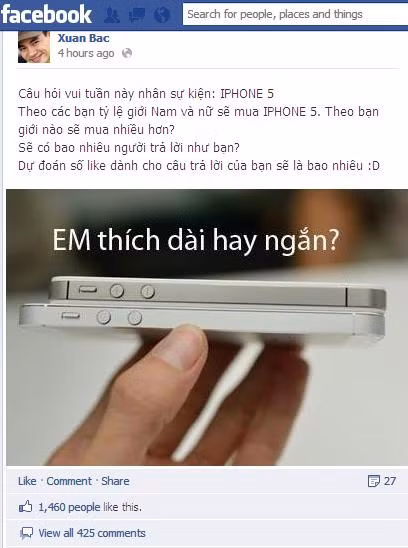 Một câu hỏi nữa Xuân Bắc đặt ra có liên quan đến iPhone 5 cũng như về độ "Dài" của sản phẩm mới ra này.