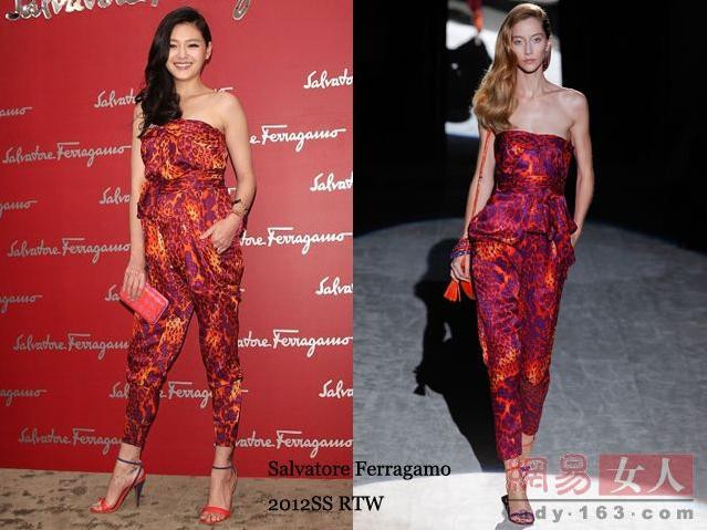 Nhìn Đại S trong bộ trang phục của Ferragamo có vẻ khá hợp nhưng eo cô khá to và thô, làn da sẫm mầu không làm nổi bật trang phục họa tiết da báo này.