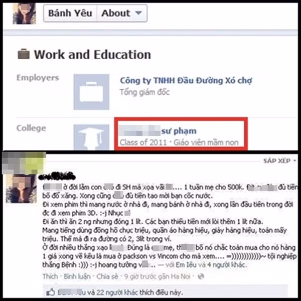 Ảnh chụp màn hình về thông tin cá nhân cũng như nội dung gây bức xúc của nữ sinh tên B.Y. Ảnh chụp màn hình về thông tin cá nhân cũng như nội dung gây bức xúc của nữ sinh tên B.Y.