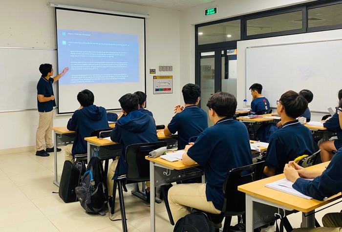 Giờ học Toán của học sinh Trường Trung học Vinschool Ocean Park (Hà Nội) (Ảnh: NVCC)