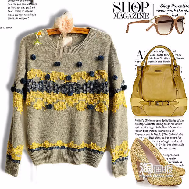 Bạn ái ngại những cơn gió lạnh sẽ làm hỏng buổi tối đi chơi vui vẻ của mình? Vậy thì style này là gợi ý tuyệt vời. Sự kết hợp giữa áo len bông xinh xắn, giày cao gót lấp lánh, túi xách sành điệu sẽ tạo cho bạn phong thái của một quý cô thời thường, cực kỳ đáng yêu. (Ảnh: HB)