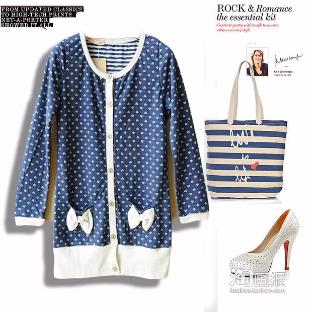 Cũng là hoa văn chấm bi, nhưng nếu bạn chọn áo váy nỉ dáng dài, kết hợp cùng quần tất đen, sẽ mang lại hiệu quả thẩm mỹ khác hẳn. (Ảnh: HB)