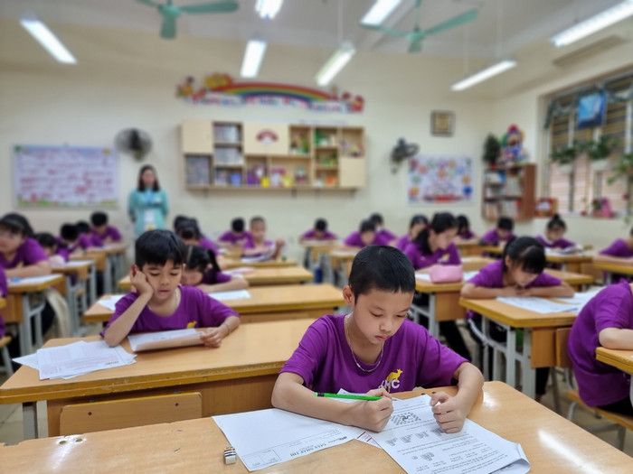 Các thí sinh tại huyện An Dương tham gia kỳ thi (Ảnh: LT) GDVN_toan-kanggaroo-2.jpg