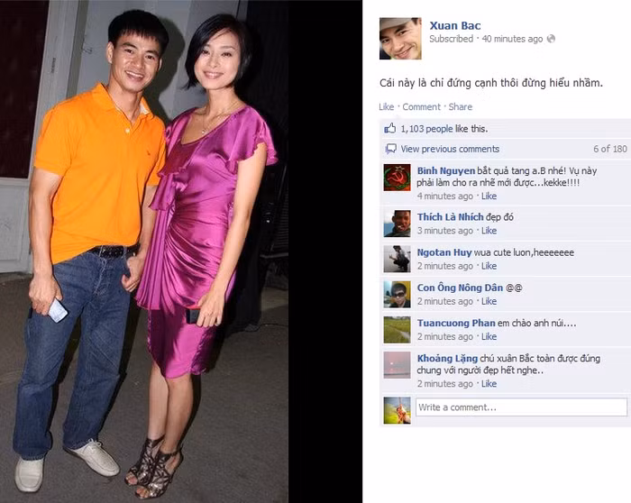 Mặc dù theo lời của danh hài đất Bắc thì anh chỉ đứng cạnh Ngô Thanh Vân thôi chứ không có gì hơn, nhưng dân mạng vẫn bàn tán rôm rả.