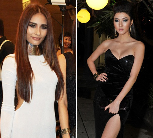 Lần này Ngọc Quyên có thêm bạn đồng hành là người mẫu Kim Minh. Cả hai mắc phải lỗi trang điểm khiến khuôn mặt trở nên cứng "như tượng sáp". Đôi mắt đậm và sắc, mặt tạo khối quá nét và môi bợt khiến hai người đẹp trông thật mất tự nhiên, thiếu sức sống. Xem thêm: Điểm danh những chiếc "cằm mới" của Sao Việt. Lần này Ngọc Quyên có thêm bạn đồng hành là người mẫu Kim Minh. Cả hai mắc phải lỗi trang điểm khiến khuôn mặt trở nên cứng "như tượng sáp". Đôi mắt đậm và sắc, mặt tạo khối quá nét và môi bợt khiến hai người đẹp trông thật mất tự nhiên, thiếu sức sống. Xem thêm: Điểm danh những chiếc "cằm mới" của Sao Việt.