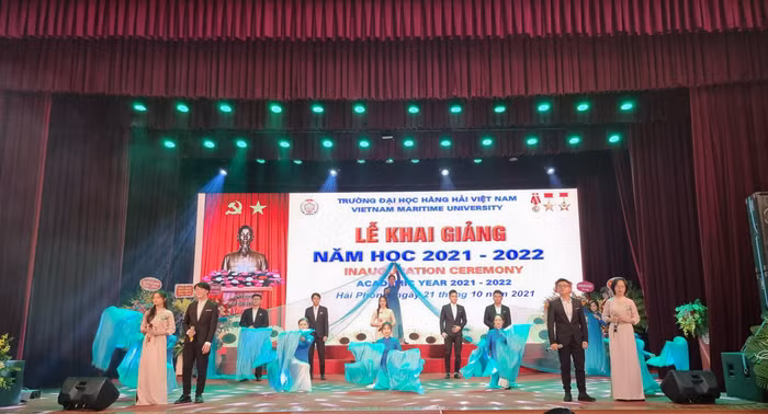 Trường Đại học Hàng hải Việt Nam tổ chức Lễ khai giảng chào đón tân sinh viên khóa 62 tựu trường (Ảnh: Phương Linh)