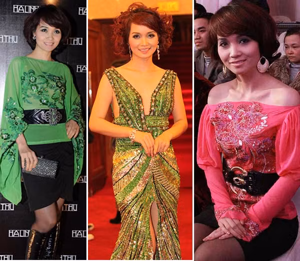 Không khó để nhiều người nhận ra sở thích ăn mặc của Mai Thu Huyền, nữ diễn viên đặc biệt thích những trang phục dát đá, đính hạt cầu kỳ với màu sắc nổi bần bật. (Ảnh: ione) Xem thêm: Điểm danh những chiếc "cằm mới" của Sao Việt.