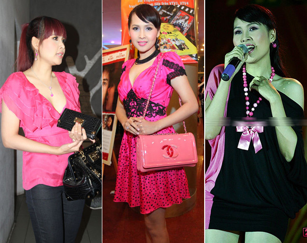 "Gái nhảy" Minh Thư đã quá tuổi để "xì kul" với những chiếc nơ và gam màu hồng baby.(Ảnh: ione) Xem thêm: Điểm danh những chiếc "cằm mới" của Sao Việt.