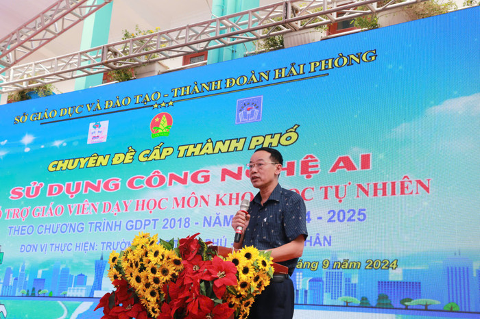 Ông Phạm Quốc Hiệu – Phó giám đốc Sở Giáo dục và Đào tạo Hải Phòng phát biểu khai mạc chuyên đề (Ảnh: Lã Tiến) GDVN_thcs-tran-phu-cd-2024-7.jpg