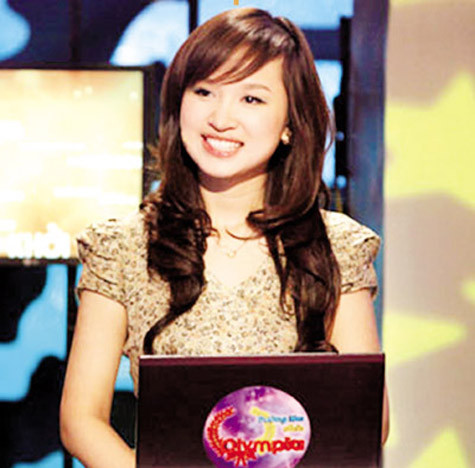 MC Thanh Vân trong chương trình Đường lên đỉnh Olimpia. Ảnh: TL