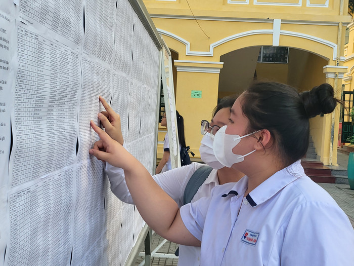 Thí sinh xem lại phòng thi, số báo danh (Ảnh: Lã Tiến) Thí sinh xem lại phòng thi, số báo danh (Ảnh: Lã Tiến)