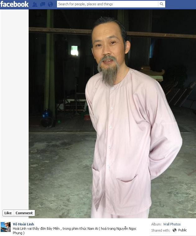 Danh hài Hoài Linh trong tạo hình thầy đờn Bảy Mến, phim "Khúc Nam Ai". Danh hài Hoài Linh trong tạo hình thầy đờn Bảy Mến, phim "Khúc Nam Ai".