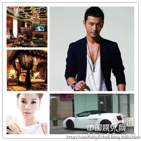 Diễn viên đại lục Huỳnh Hiểu Minh: nhà hơn chục triệu tệ + xe Lamborghini 5 triệu tệ, bạn gái Angelababy. Thu nhập cao, đi xe Mercedes, Lamborghini, sử dụng đồ hiệu như của Gucci, đồng thời anh còn đang nắm giữ cổ phiểu của tập đoàn Huayi trị giá cả tỷ tệ, Huỳnh Hiểu Minh xứng đáng là một ông hoàng giàu có trong làng giải trí đại lục. Từ một ngôi sao lẹt đẹt phải đi thuê nhà trọ để ở trở thành một tỷ phú hiện tại. Tất nhiên điều này cho phép anh có lý do để mà phô trương. Anh là một người con có hiếu, anh sống cùng cha mẹ mình trong một biệt thự tiền triệu ở Bắc Kinh, trở thành ngôi sao có đời sống cao cấp trong số các sao nam ở Trung Quốc. Huỳnh Hiểu Minh còn sở hữu xe thể thao Lamborghini sang trọng có giá trên 5 triệu tệ. Vừa giàu có lại hào hoa, chả trách nữ thần của các đấng nam nhi là Angelababy từ Hồng Kông cũng là của anh.