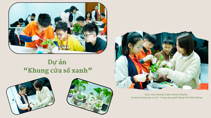 Học sinh của cô Huyền trong tiết học Khoa học Tự nhiên. (Ảnh: NVCC, thiết kế: Thảo Lê) 1.png