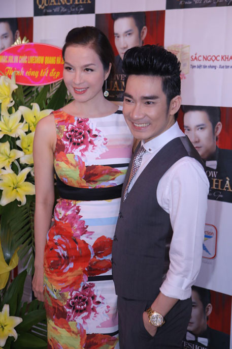 Thanh Mai đảm nhận vai trò MC trong buổi họp báo Quang Hà