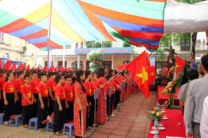 Học sinh Hải Phòng từng bừng, phấn khởi chào đón năm học mới (Ảnh: Lã Tiến)