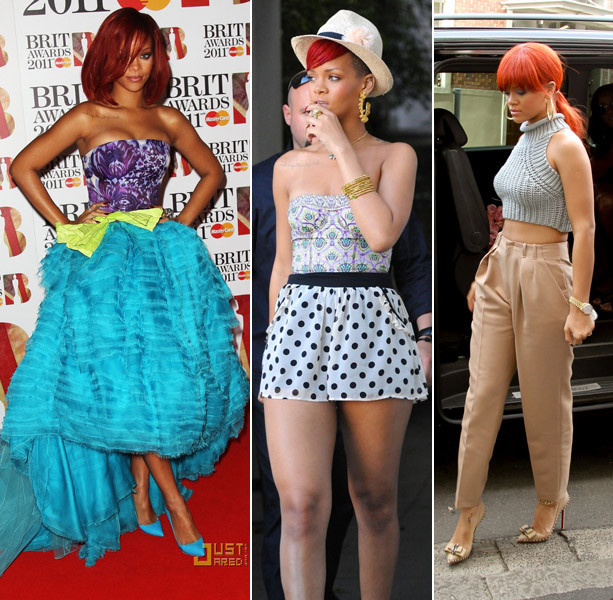 Rihanna rất đẹp trên thảm đỏ. Nhưng trong trang phục thường ngày, cô nàng hơi "thô". Rihanna cực thích xính váy ngắn, quần bó cạp côn ống, nhưng hỡi ôi, với cặp đùi to như cột đình, style này quả thực chẳng hợp với cô tẹo nào. Rihanna rất đẹp trên thảm đỏ. Nhưng trong trang phục thường ngày, cô nàng hơi "thô". Rihanna cực thích xính váy ngắn, quần bó cạp côn ống, nhưng hỡi ôi, với cặp đùi to như cột đình, style này quả thực chẳng hợp với cô tẹo nào.