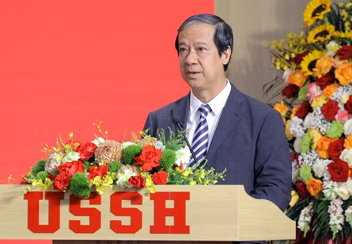 Bộ trưởng Bộ Giáo dục và Đào tạo Nguyễn Kim Sơn phát biểu kết luận hội thảo. Ảnh: Bộ Giáo dục và Đào tạo.