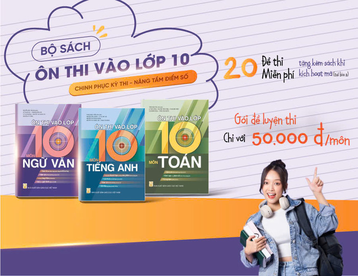 Bộ sách "Ôn thi vào lớp 10" được Nhà xuất bản Giáo dục Việt Nam biên soạn bám sát theo định hướng ôn tập hệ thống kiến thức của chương trình mới. Ảnh: HEID. Sách.jpg