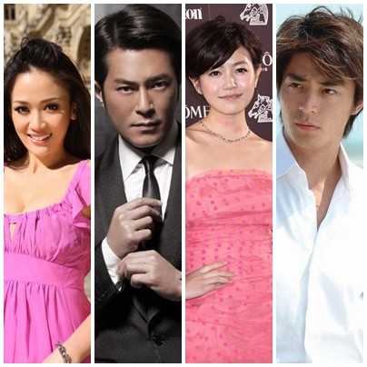 Chuyện tình tay 4 giữa Trần Kiều Ân (trái) - Cổ Thiên Lạc - Trần Nghiên Hy và Hoắc Kiến Hoa (phải).