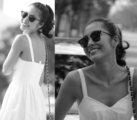 Mái tóc buộc cao như càng khiến Hà Tăng đẹp hơn, cá tính hơn, cuốn hút hơn với kính mắt mèo. (Ảnh: tienphong) Xem thêm: Thời trang Tăng Thanh Hà / Bộ sưu tập váy xinh chào hè 2012/ Những điểm xấu "khó đỡ" của Sao Việt.