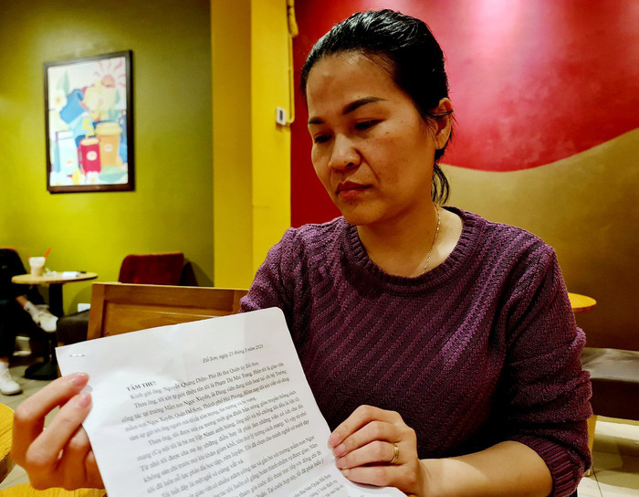 Cô giáo Phạm Thị Mai Trang đã viết tâm thư gửi lãnh đạo quận Đồ Sơn (Ảnh: Lã Tiến) Cô giáo Phạm Thị Mai Trang đã viết tâm thư gửi lãnh đạo quận Đồ Sơn (Ảnh: Lã Tiến)