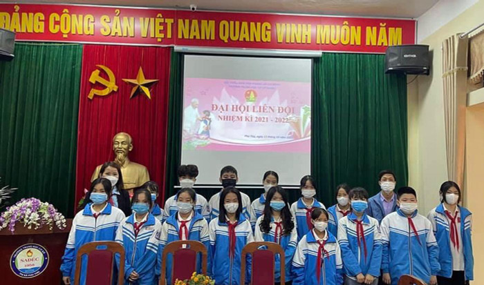 Đại hội liên Đội của các em học sinh Trường Trung học cơ sở Sa Đéc, thị xã Phú Thọ (tỉnh Phú Thọ). Ảnh: NVCC.