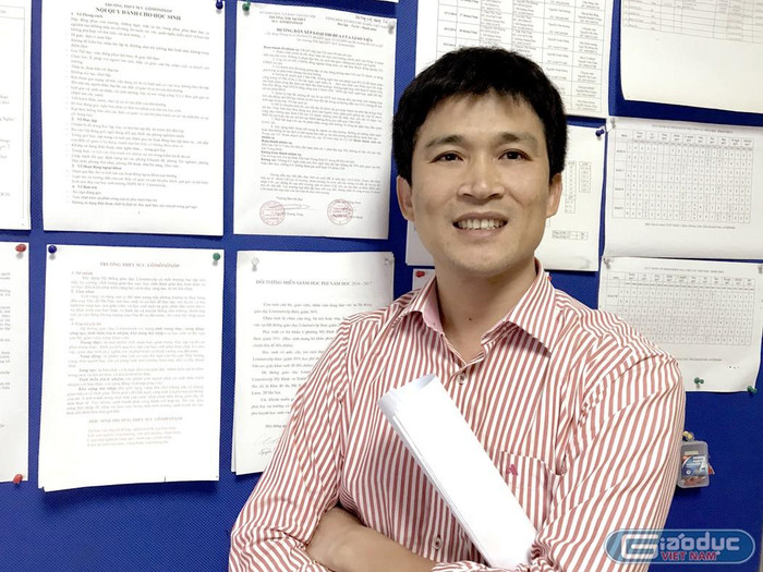 Nhà giáo Nguyễn Quang Tùng - Hiệu trưởng Trường Trung học cơ sở và Trung học phổ thông M.V.Lômônôxốp (quận Nam Từ Liêm, Hà Nội). Ảnh: T.D.