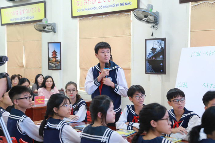 Các em học sinh được rèn luyện nhiều kỹ năng khi học tiếng Nhật tại Trường Trung học cơ sở Chu Văn An (Ảnh: LT) GDVN_thcs-cva-5.jpg