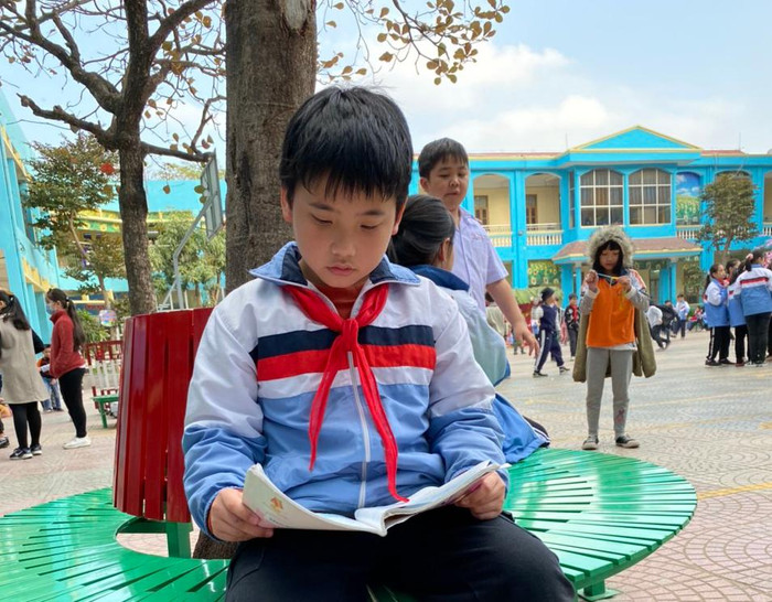 Trần Dương Phú Bình hiện đang học lớp 4A6, Trường Tiểu học Nguyễn Văn Tố (quận Lê Chân, Hải Phòng). (Ảnh: Nhân vật cung cấp)