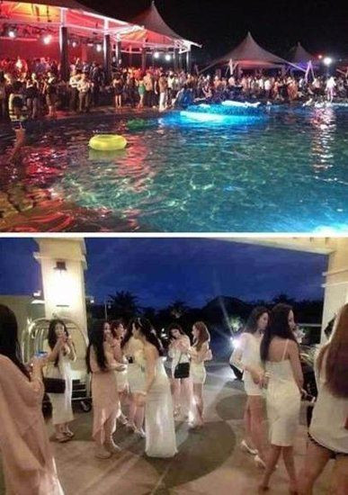 Quang cảnh tại buổi tiệc trong triển lãm Hải Thiên Thịnh Diên.