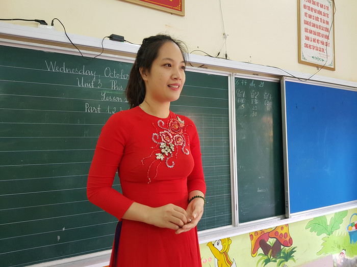 Cô giáo Nguyễn Thị Ngọc Anh, giáo viên tiếng Anh của Trường Tiểu học Hải Thành (Ảnh: Lã Tiến) Cô giáo Nguyễn Thị Ngọc Anh, giáo viên tiếng Anh của Trường Tiểu học Hải Thành (Ảnh: Lã Tiến)