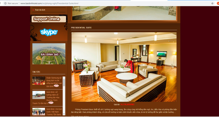 Ở khách sạn Bái Đính có những căn phòng khá đắt đỏ. ảnh: baidinhhotel. Ở khách sạn Bái Đính có những căn phòng khá đắt đỏ. ảnh: baidinhhotel.