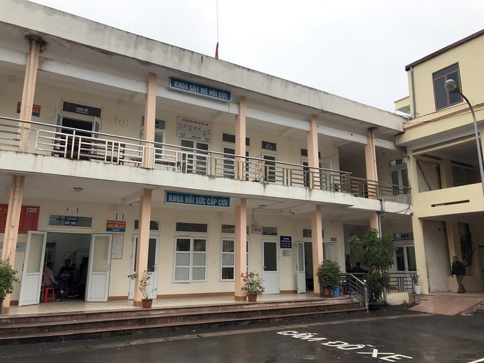 Khoa cấp cứu bệnh viện đa khoa huyện Phú Bình, tỉnh Thái Nguyên nơi tiếp nhận 29 cháu bị ngộ độc. Ảnh: Tùng Dương.