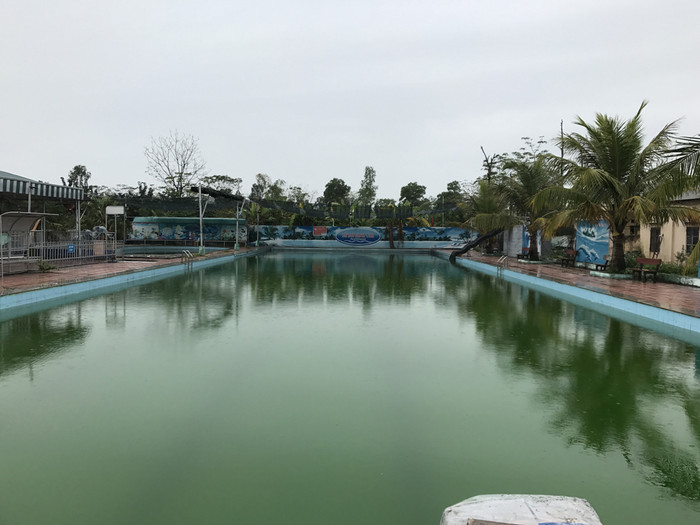 Bể bơi tại Trung tâm dạy nghề tư thục nhân đạo Minh Tâm đang được cho thuê dịch vụ. Ảnh: Tùng Dương.