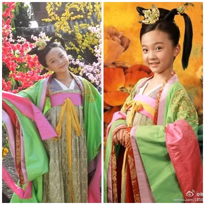 Sao nhí Lâm Diệu Khả trong tạo hình Thái Bình lúc nhỏ với phim Thái Bình công chúa bí sử, 2011.