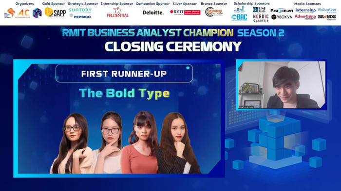 Đội The Bold Type đến từ Đại học Ngoại thương Hà Nội đạt giải Á quân 1 (Ảnh: BTC cung cấp) Đội The Bold Type đến từ Đại học Ngoại thương Hà Nội đạt giải Á quân 1 (Ảnh: BTC cung cấp)