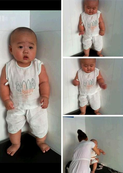 Những bức hình này được một cư dân mạng có nickname Super Đào Thái Thái chia sẻ đã làm cộng đồng mạng Trung Quốc cười nghiêng ngả trước hành động hài hước, đáng yêu của nhóc tì này.