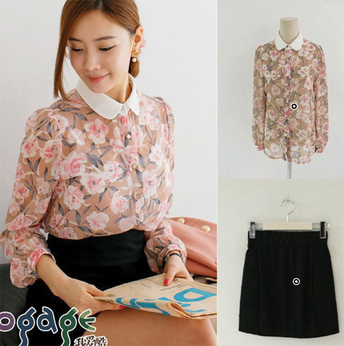 Họa tiết hoa lá rất nổi bật. Với một chiếc áo có họa tiết, bạn nên phối cùng chân váy trơn màu tối. Xem thêm: Diện sơ mi cá tính và cuốn hút như Thanh Hằng. Họa tiết hoa lá rất nổi bật. Với một chiếc áo có họa tiết, bạn nên phối cùng chân váy trơn màu tối. Xem thêm: Diện sơ mi cá tính và cuốn hút như Thanh Hằng.