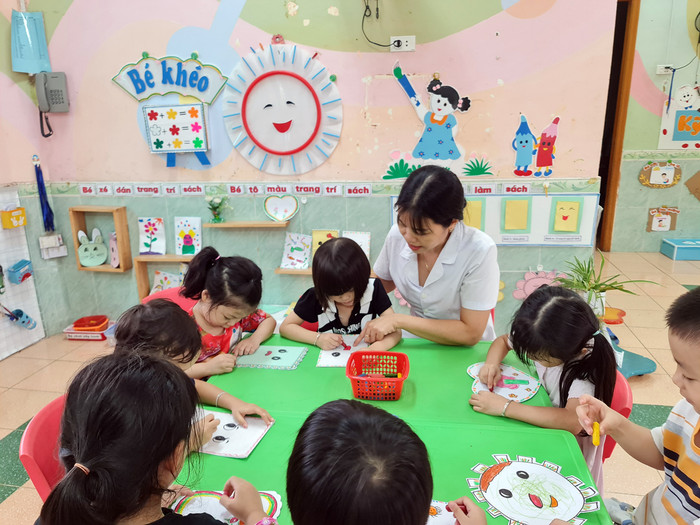 Góc học tập của học sinh Trường mầm non 1-6 (Ảnh: Lã Tiến) Góc học tập của học sinh Trường mầm non 1-6 (Ảnh: Lã Tiến)